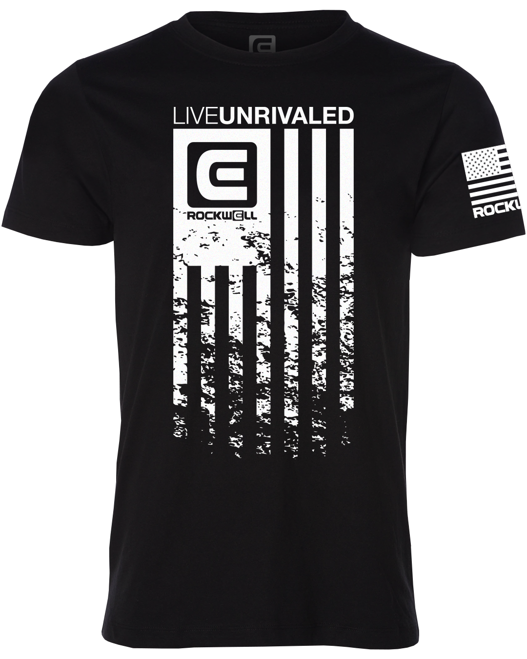 Assault T-Shirt. Rockwell flag Logo on the sleeve