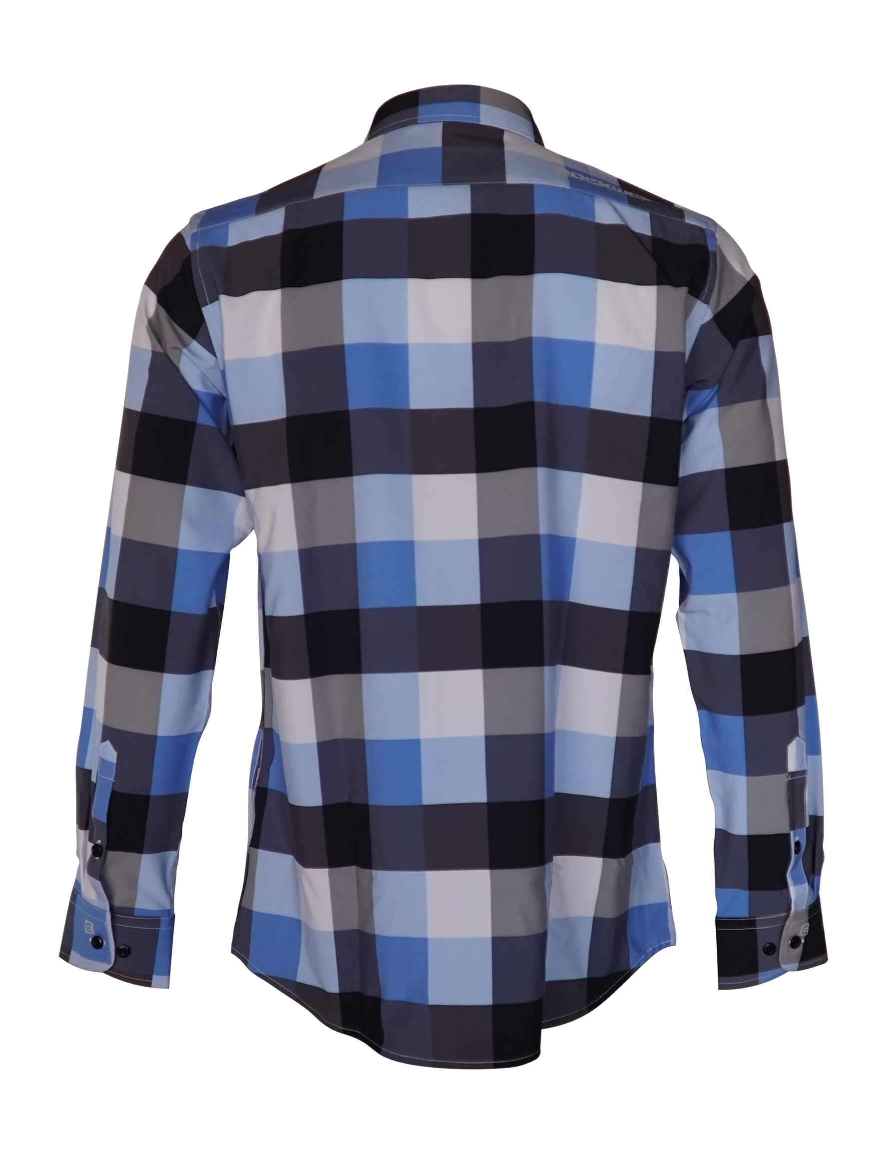 Blue Black white pattern dress shirt  Edit alt text