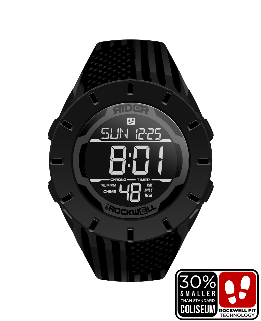 phantom black coliseum forum digital watch with american flag assault bands