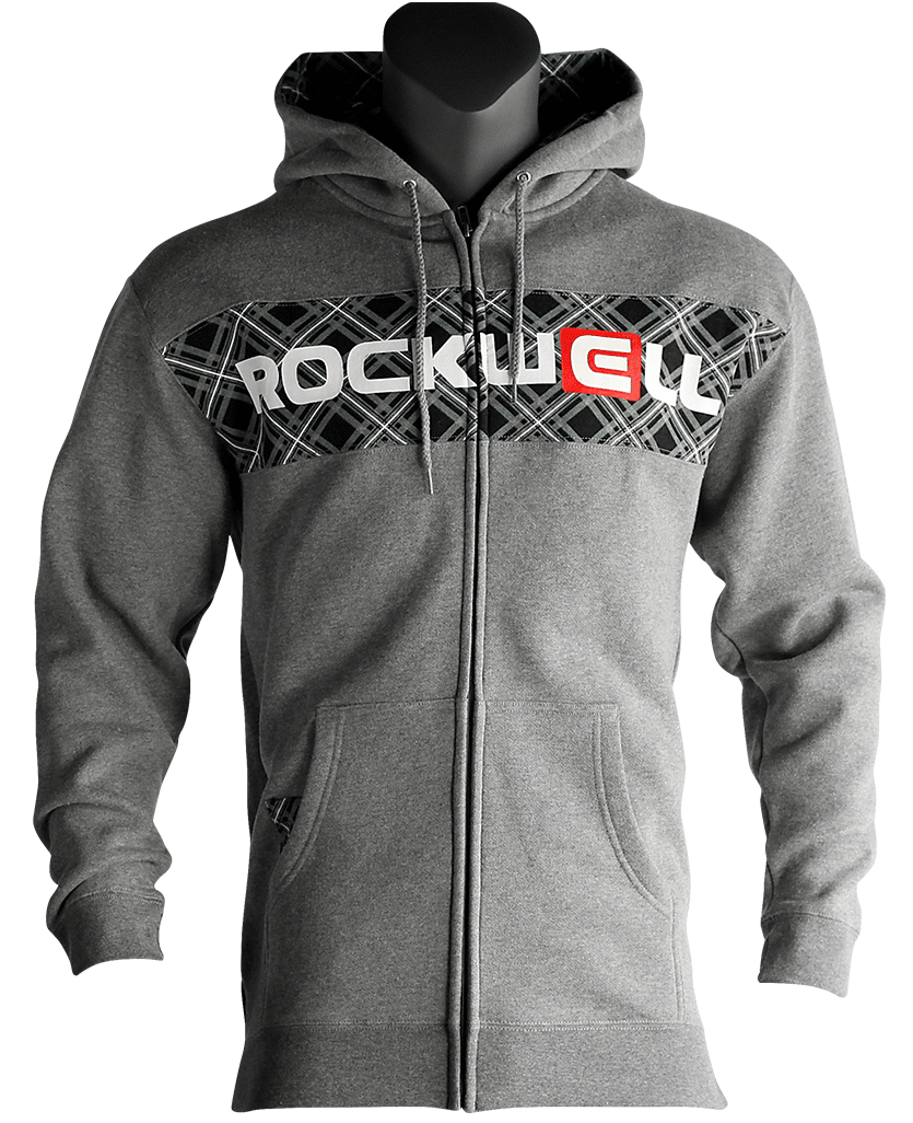 Plaid Block Zip Hoodie 